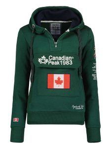 Canadian Peak Bluza "Gyrelle" w kolorze zielonym rozmiar: XL. Zielone bluzy Canadian Peak, xl, z aplikacjami, z bawełny, z kapturem. Za 119,40 zł.