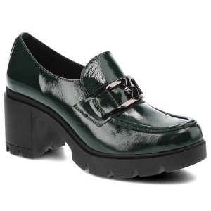 Zielone Półbuty Lemar Damskie Eleganckie Buty. Zielone półbuty Lemar, bez wzorów, ze skóry, bez obcasa, na obcasie, bez zapięcia. Za 314,99 zł.