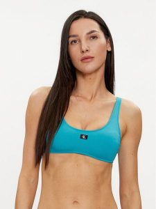 Calvin Klein Swimwear Góra od bikini KW0KW02344 Turkusowy. Niebieskie bikini Calvin Klein Swimwear, bez wzorów, z syntetyku. Za 138,99 zł.