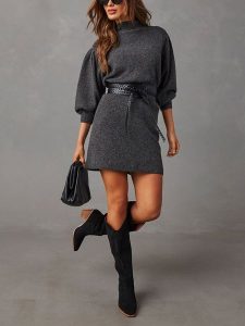 LA Angels Sukienka dzianinowa w kolorze antracytowym rozmiar: XL. Czarne sukienki LA Angels, na co dzień, xl, bez wzorów, z dzianiny, bez kołnierzyka, bez ramiączek, mini, proste. Za 173,99 zł.