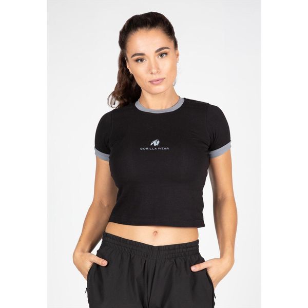 New Orleans Cropped Koszulka - Czarny. Czarne bluzki GORILLA WEAR, s, bez wzorów, sportowe, bez kołnierzyka, bez ramiączek. Za 117,00 zł.