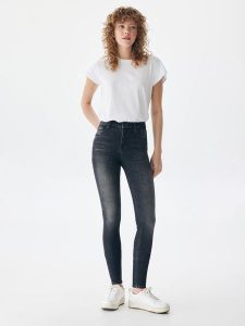 LTB Dżinsy "Amy" - Skinny fit - w kolorze antracytowym rozmiar: W25/L32. Czarne jeansy LTB, z aplikacjami, z podwyższonym stanem. Za 83,42 zł.