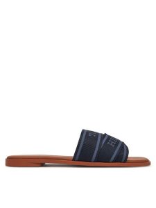 Tommy Hilfiger Klapki Webbing Mule FW0FW08421 Granatowy. Niebieskie klapki TOMMY HILFIGER, bez wzorów, z materiału, bez obcasa. Za 219,99 zł.