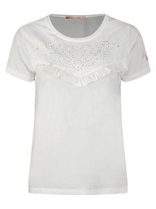 Geographical Norway Koszulka "Joleil" w kolorze białym rozmiar: XL. Białe bluzki Geographical Norway, xl, bez wzorów, bez kołnierzyka, bez ramiączek. Za 43,78 zł.