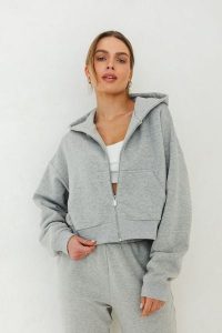 BLUZA AGA SZARY MELANŻ S - Flawless. Szare bluzy Flawless, m, bez wzorów, z bawełny, bez kaptura. Za 396,00 zł.