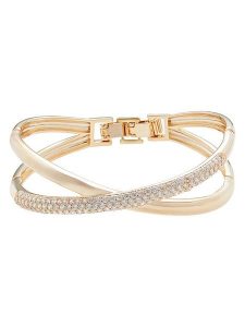 U.S. Polo Assn. Pozłacana bransoletka z kryształami rozmiar: onesize. Żółte bransoletki U.S. Polo Assn., z kryształem, metalowe. Za 254,47 zł.