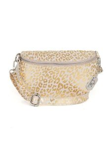 Anna Morellini Skórzana saszetka "Romola" w kolorze złoto-białym - 25 x 14 x 1 cm rozmiar: onesize. Białe nerki i saszetki Anna Morellini, bez wzorów, z materiału. Za 130,99 zł.