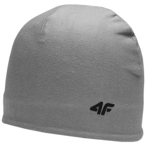Czapka funkcyjna 4F. Szare czapki 4f, bez wzorów, z materiału, sportowe. Za 48,99 zł.