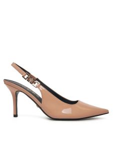 Guess Szpilki FLPNAS PAF05 Beżowy. Brązowe sandały Guess, z aplikacjami, ze skóry, bez obcasa. Za 399,99 zł.