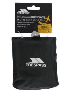 Trespass Reverse - Składany plecak 15l czarny. Czarne plecaki Trespass. Za 163,99 zł.