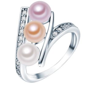 Valero Pearls Pierścionek z perłą srebro wysokiej próby Cyrkonia Perła hodowlana słodkowodna srebrny Pierścionki 1 ct Damski. Szare pierścionki Valero Pearls, z cyrkonią, srebrne. Za 279,99 zł.