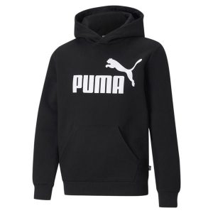 Młodzieżowa bluza z kapturem z dużym logo Essentials PUMA Black. Biała bluzy Puma, m, bez wzorów, z kapturem. W wyprzedaży za 167,10 zł.