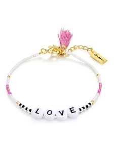 Yokoamii Bransoletka "Love" rozmiar: onesize. Białe bransoletki Yokoamii, z perłą, ze stali. Za 39,99 zł.