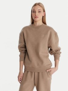 Guess Bluza V6RQ13 K9V31 Beżowy Regular Fit. Brązowe bluzy Guess, s, z aplikacjami, z bawełny, bez kaptura. Za 299,99 zł.