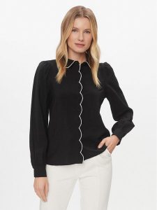 Vero Moda Koszula Gigi 10303039 Czarny Regular Fit. Czarne koszule Vero Moda, s, bez wzorów, z wiskozy, bez kołnierzyka, bez ramiączek. Za 99,99 zł.