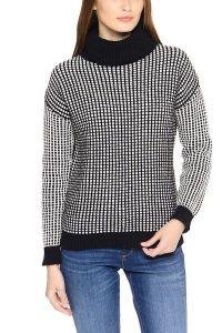 WRANGLER ROLLNECK DAMSKI SWETER GOLF BLACK W8076R601. Czarne golfy Wrangler, bez wzorów. Za 129,99 zł.