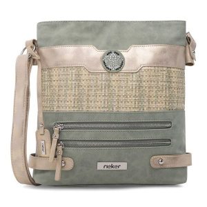 Torebka Rieker. Zielone listonoszki Rieker, bez wzorów, bez dodatków. Za 229,99 zł.