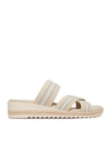 Go Soft Klapki CEO-R25AW01006 Beżowy. Brązowe klapki Go Soft, bez wzorów, z materiału, bez obcasa. Za 119,99 zł.