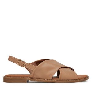 Sandały Lasocki. Brązowe sandały Lasocki, bez wzorów, bez obcasa, na płaskiej podeszwie, bez zapięcia. Za 149,99 zł.