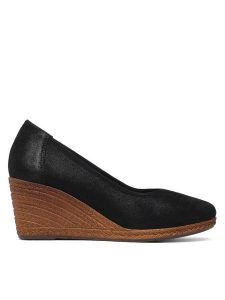 Lasocki Półbuty WI23-2188-05 Czarny. Czarne czółenka Lasocki, bez wzorów, ze skóry, bez obcasa, na koturnie, bez zapięcia. Za 199,99 zł.