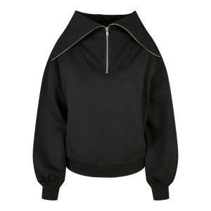 Damski sweter z wysokim dekoltem Urban Classics Oversized. Czarne swetry oversize Urban Classics, na zimę, bez wzorów, bez ramiączek. Za 237,00 zł.