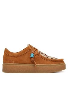 Clarks Półbuty Boxbee Walla. 26329295 Brązowy. Brązowe półbuty Clarks, bez wzorów, ze skóry, bez obcasa, na płaskiej podeszwie, bez zapięcia. Za 467,99 zł.
