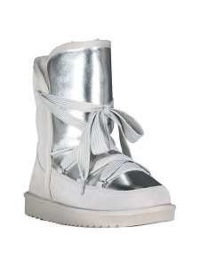 Geographical Norway Kozaki zimowe "Omondor" w kolorze srebrno-szarym rozmiar: 38. Szare kozaki Geographical Norway, na zimę, bez wzorów, z futra, bez obcasa, bez zapięcia. Za 204,45 zł.