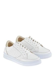 Lizza Shoes Skórzane sneakersy w kolorze białym rozmiar: 40. Białe trampki Lizza Shoes, bez wzorów, ze skóry, bez zapięcia. Za 131,24 zł.
