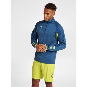 Bluza rozpinana do połowy Hummel Lead Pro. Niebieskie bluzy Hummel, m, bez wzorów, bez kaptura. W wyprzedaży za 247,05 zł.