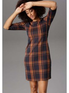 Aniston Sukienka w kolorze szaro-pomarańczowym rozmiar: 38. Pomarańczowe sukienki Aniston, bez wzorów, bez kołnierzyka, bez ramiączek, mini. Za 95,99 zł.