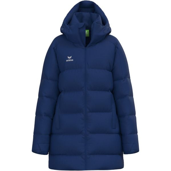 Damska długa kurtka Erima. Niebieskie kurtki Erima, bez wzorów, z puchu, bez kaptura. W wyprzedaży za 461,50 zł.