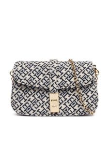 Tommy Hilfiger Torebka Th Heritage Chain Cross Jacquard AW0AW19320 Granatowy. Niebieskie torebki klasyczne TOMMY HILFIGER, bez wzorów, z materiału, bez dodatków. Za 569,99 zł.