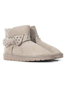 ISLAND BOOT Botki zimowe "Eolia" w kolorze beżowym rozmiar: 39. Brązowe botki Island Boot, na zimę, bez wzorów, bez obcasa, bez zapięcia. Za 150,02 zł.