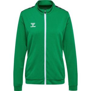 Damska bluza dresowa z poliestru zapinana na zamek Hummel Authentic. Zielone bluzy Hummel, bez wzorów, z dresówki, bez kaptura. Za 254,00 zł.