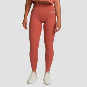 Legginsy damskie fitness z wysokim stanem cynamonowe Limitless. Brązowe legginsy GYMBEAM, bez wzorów, z elastanu, z podwyższonym stanem. Za 112,90 zł.
