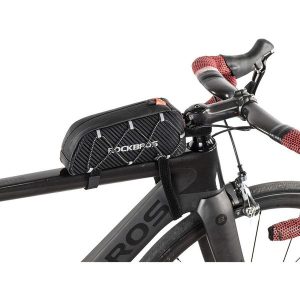 Torba rowerowa Rockbros na ramę z plecionką. Czarne torebki klasyczne ROCKBROS, bez wzorów, bez dodatków. W wyprzedaży za 55,99 zł.