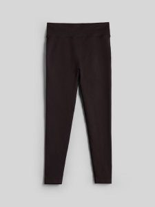4F Legginsy treningowe szybkoschnące damskie - brązowe XS/S. Brązowe legginsy 4f, bez wzorów, z materiału, z podwyższonym stanem. Za 129,99 zł.