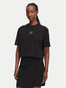 Karl Lagerfeld Jeans T-Shirt B3W17022 Czarny Boxy Fit. Czarne t-shirty Karl Lagerfeld Jeans, s, bez wzorów, z bawełny, bez kołnierzyka, bez ramiączek. Za 219,99 zł.