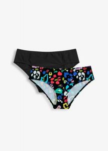 Figi bikini (2 szt.). Czarne figi bonprix, bez wzorów. Za 31,98 zł.