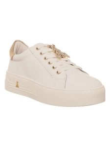 Patrizia Pepe Skórzane sneakersy w kolorze beżowym rozmiar: 37. Brązowe trampki Patrizia Pepe, z aplikacjami, bez zapięcia. Za 377,74 zł.