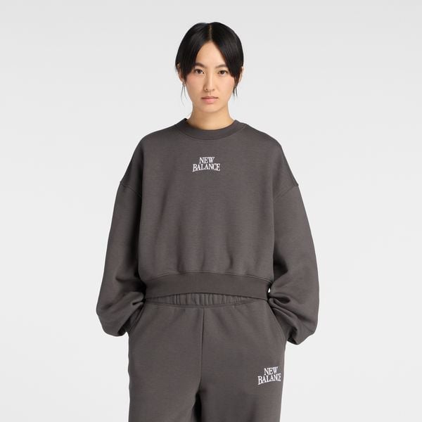Bluza damska New Balance WT61935IABR – szara. Szare bluzy New Balance, s, z aplikacjami, z bawełny, bez kaptura. Za 169,99 zł.