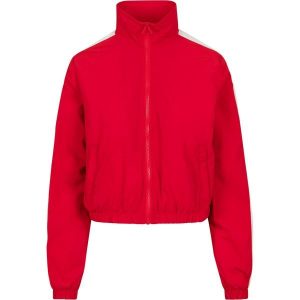 Damska klasyczna miejska parka w paski. Białe kurtki Urban Classics, na zimę, bez wzorów, bez kaptura. Za 198,50 zł.