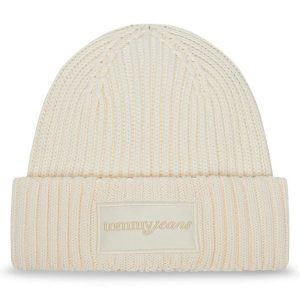 Czapka Tommy Jeans. Białe czapki Tommy Jeans, bez wzorów, z jeansu. Za 109,99 zł.