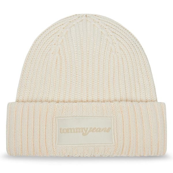 Czapka Tommy Jeans. Białe czapki Tommy Jeans, bez wzorów, z jeansu. Za 109,99 zł.