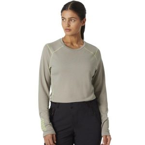 Koszulka termoaktywna z długim rękawem damska Helly Hansen Lifa Active Crew. Brązowe koszule nocne Helly Hansen, bez wzorów, bez ramiączek. Za 152,99 zł.