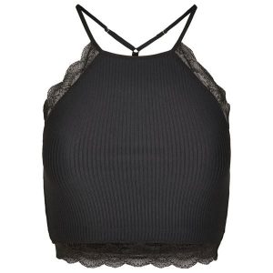 Plon top femme Urban Classic Top. Czarne topy Urban Classics, bez wzorów, bez kołnierzyka, bez ramiączek. Za 134,50 zł.