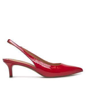 Sandały LAUREN RALPH LAUREN. Czerwone sandały Lauren Ralph Lauren, bez wzorów, bez obcasa, na szpilce, bez zapięcia. Za 542,99 zł.