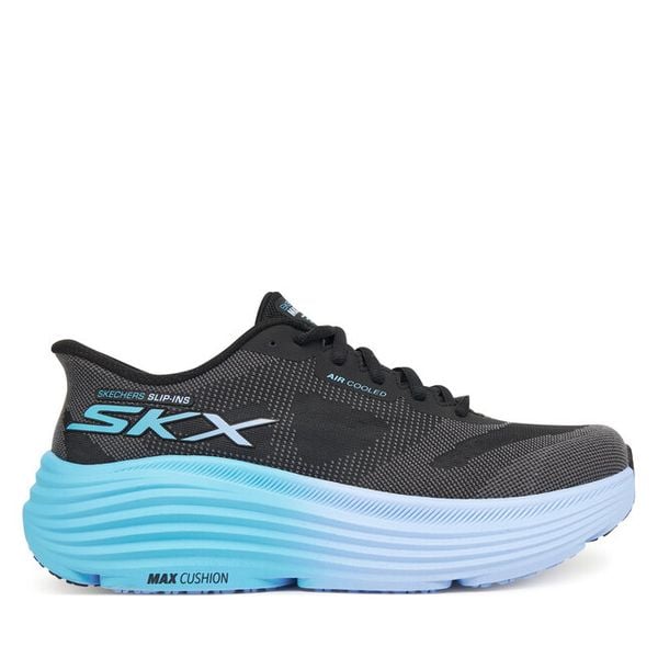 Buty do biegania Skechers. Czarne buty sportowe Skechers, bez wzorów, bez zapięcia, do biegania. Za 379,99 zł.