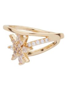 U.S. Polo Assn. Pozłacana nausznica z kryształami rozmiar: onesize. Białe kolczyki U.S. Polo Assn., z kryształem, metalowe. Za 34,99 zł.