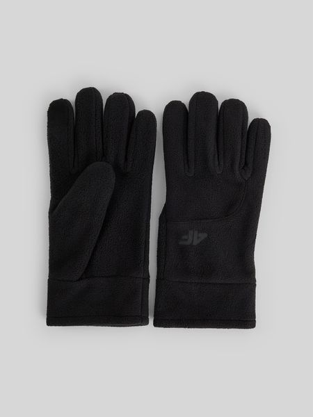 4F Rękawiczki polarowe Touch Screen uniseks - czarne M. Czarne rękawiczki 4f, bez wzorów, z materiału. Za 69,99 zł.